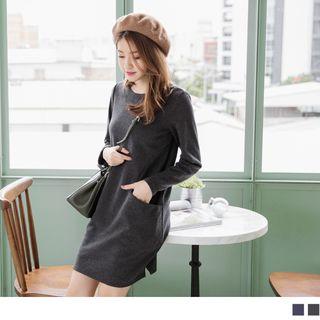 Long Sleeve Double Pocket Dress