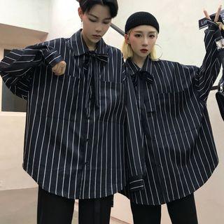 Couple-matching Long-sleeve Striped Shirt