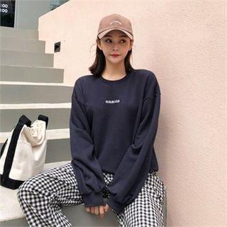 Crew-neck Letter Print Pullover