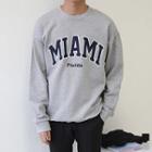 Miami Letter-appliqu  Loose-fit Sweatshirt