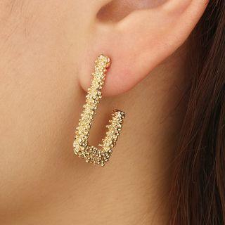Alloy Open Rectangle Earring 1 Pair - Gold - One Size