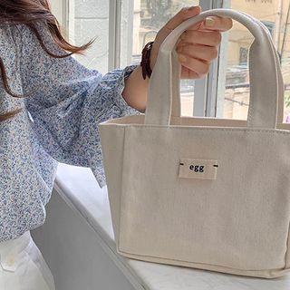 Lettering Mini Canvas Tote Bag Off-white - One Size