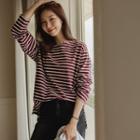 Basic Slit-side Stripe T-shirt