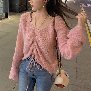 Drawcord Cropped Sweater