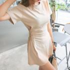 Lace-up Side Mini T-shirt Dress
