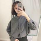 Tie-back Blouse Gray - One Size
