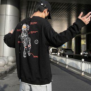 Astronaut Print Mock Two-piece Top