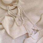 Layered Faux-pearl Necklace One Size