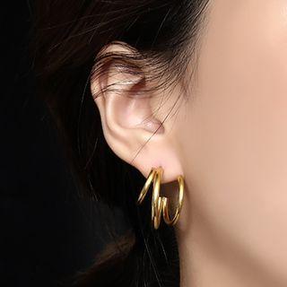 Layered Surround Earring Gold - One Size