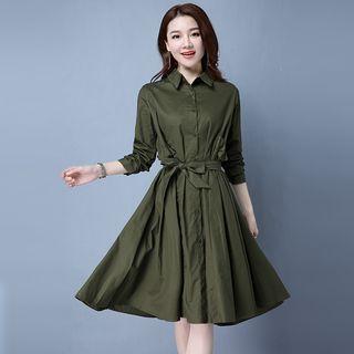 A-line Midi Shirt Dress