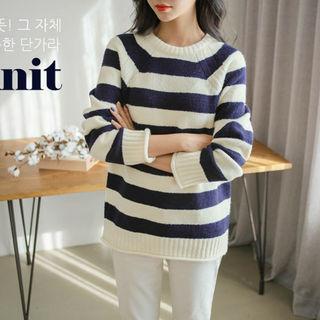 Raglan-sleeve Stripe Sweater