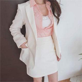 Flap-detail One-button Blazer