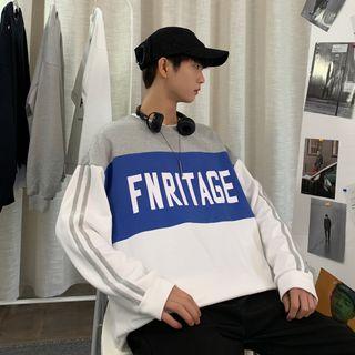 Lettering Stripe-side Pullover