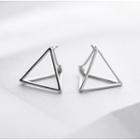 Pyramid Ear Stud 1 Pair - Silver - One Size