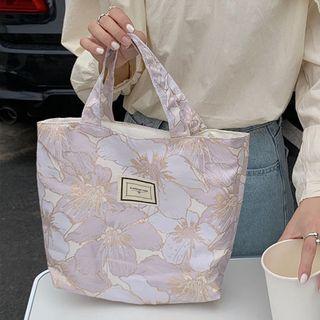 Flower Print Tote Bag / Pouch