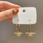 Caged Rhinestone Alloy Dangle Earring 1 Pair - Gold - One Size