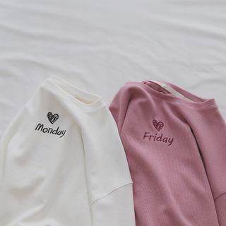 Crewneck Embroider Long-sleeve Sweatshirt