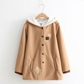 Elk-ear Accent Hood Long-sleeve Coat