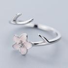 925 Sterling Silver Floral Open Ring Ring - One Size