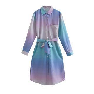 Gradient Midi Shirtdress