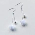 Faux Crystal Snowflake Beaded Drop Earring 1 Pair - Silver & Transparent White - One Size