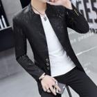Printed Lapelless Blazer