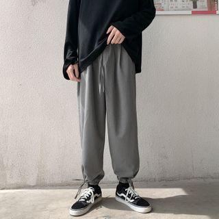 Elastic-waist Straight-leg Jogger Pants
