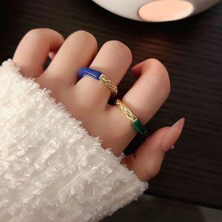 Glaze Alloy Chain Open Ring