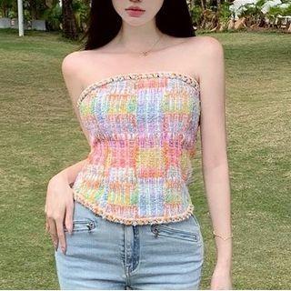 Strapless Melange Top