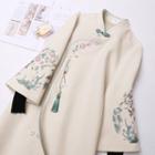 Floral Embroidered Buttoned Cheongsam Coat