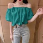 Off-shoulder Puff-sleeve Suspender Shirt