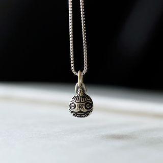 Embossed Pendant Sterling Silver Necklace 1 Pc - Silver - One Size