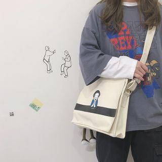 Cartoon Print Canvas Messenger Bag