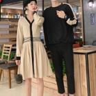 Couple Matching Sweatshirt / Pants / Long-sleeve A-line Dress