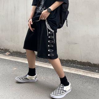 Pin Print Straight Cut Shorts