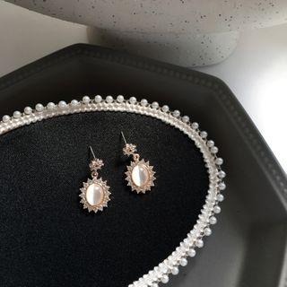 Oval Cat Eye Stone Dangle Earring