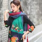 Linen Cotton Panel Scarf
