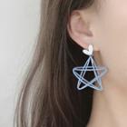 Alloy Heart & Star Dangle Earring Blue Star - One Size