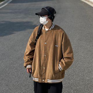 Corduroy Applique Baseball Jacket