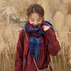 Check Fringed Scarf No.13 - As Shown In Figure - 200cm X 65cm
