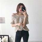 Puff-sleeve Fringed Two-way Blouse