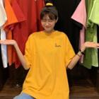 Heartbeat Print Short Sleeve Oversized T-shirt