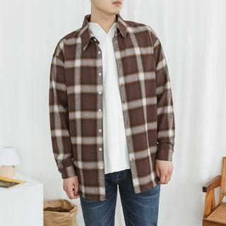 Plus Size Cotton Plaid Shirt