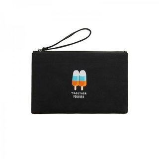 Kiitos Series Embroidered Wristlet Clutch Ice Lolly - Black - One Size
