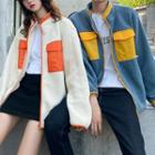 Couple Matching Two-tone Fleece Zip Jacket