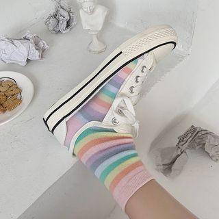 Mesh Panel Lace-up High-top Sneakers
