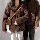 Couple Matching Faux Shearling Button-up Jacket