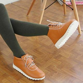 Genuine-leather Lace-up Ankle Boots