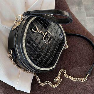 Textured Round Crossbody Bag