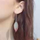 925 Sterling Silver Translucent Leaf Drop Earring 1 Pair - As Shown In Figure - One Size